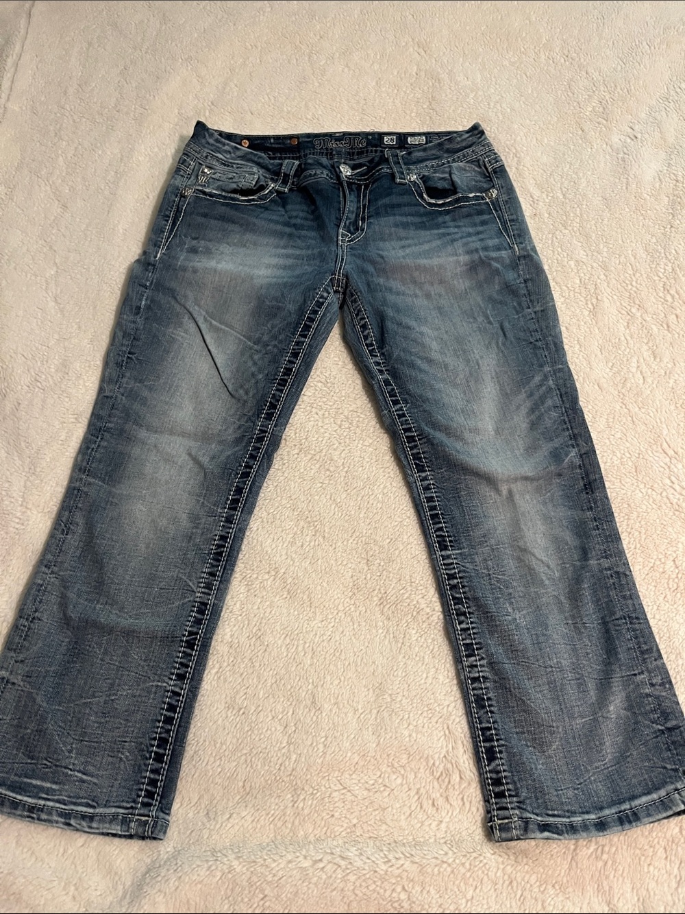 Miss Me Women's Boot Cut Blue Denim Jeans